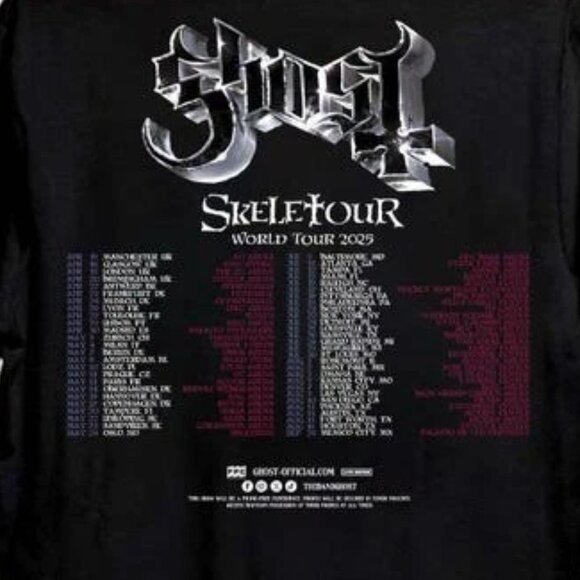 Ghost Band Skeletour 2025 Shirt World Tour Dates Tee Unisex Rock Band Shirt 79 - Picture 3 of 6